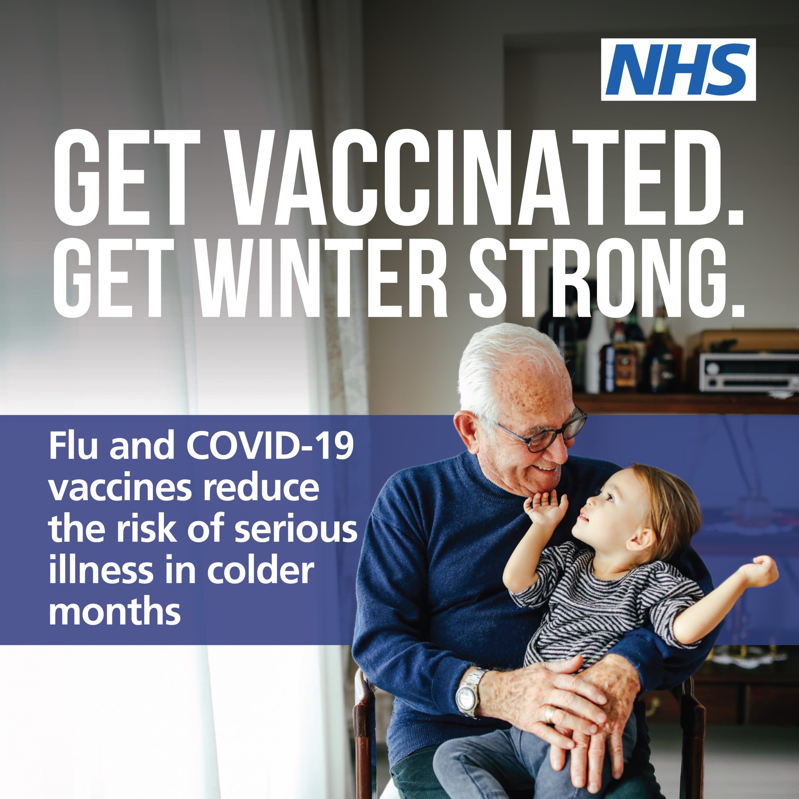 Get vaccinated. Get winter strong. Flu and Covid 19 vaccines reduce the risk of serious illness in colder months.